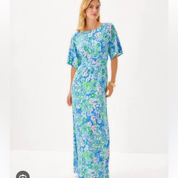 EUC  Parigi Boat Neck Maxi Dress -hemmed for 5 ft 6 - Picture 1 of 8